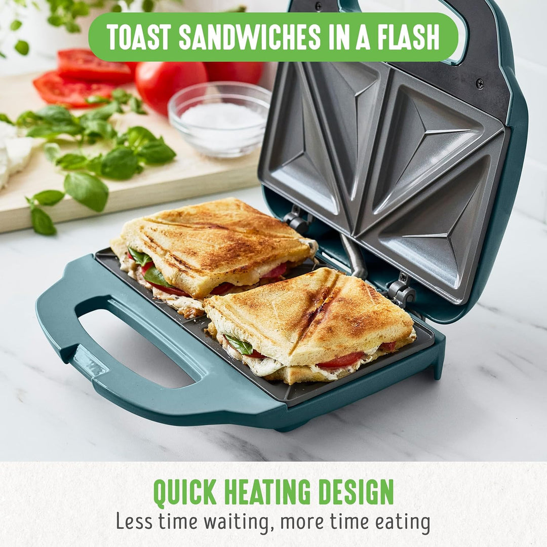 GreenChef Electric Sandwichmaker, PFAS-freie Gesunde Keramik-Antihaft, Panini, Sandwichtoasts, Grill