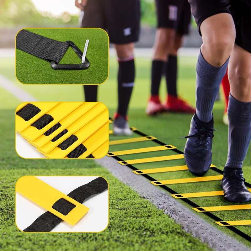 Vigevee Speed & Agility Training Set Koordinationsleiter, Trainingsset Enthält 1 Agility Leiter, 6