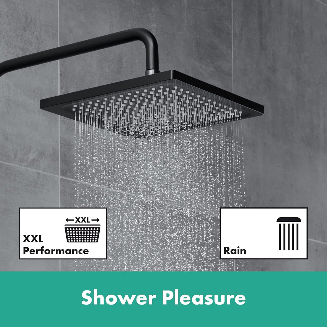 hansgrohe Duschkopf Crometta E, Kopfbrause wassersparend, Regendusche mit 1 Strahlart, Mattschwarz M