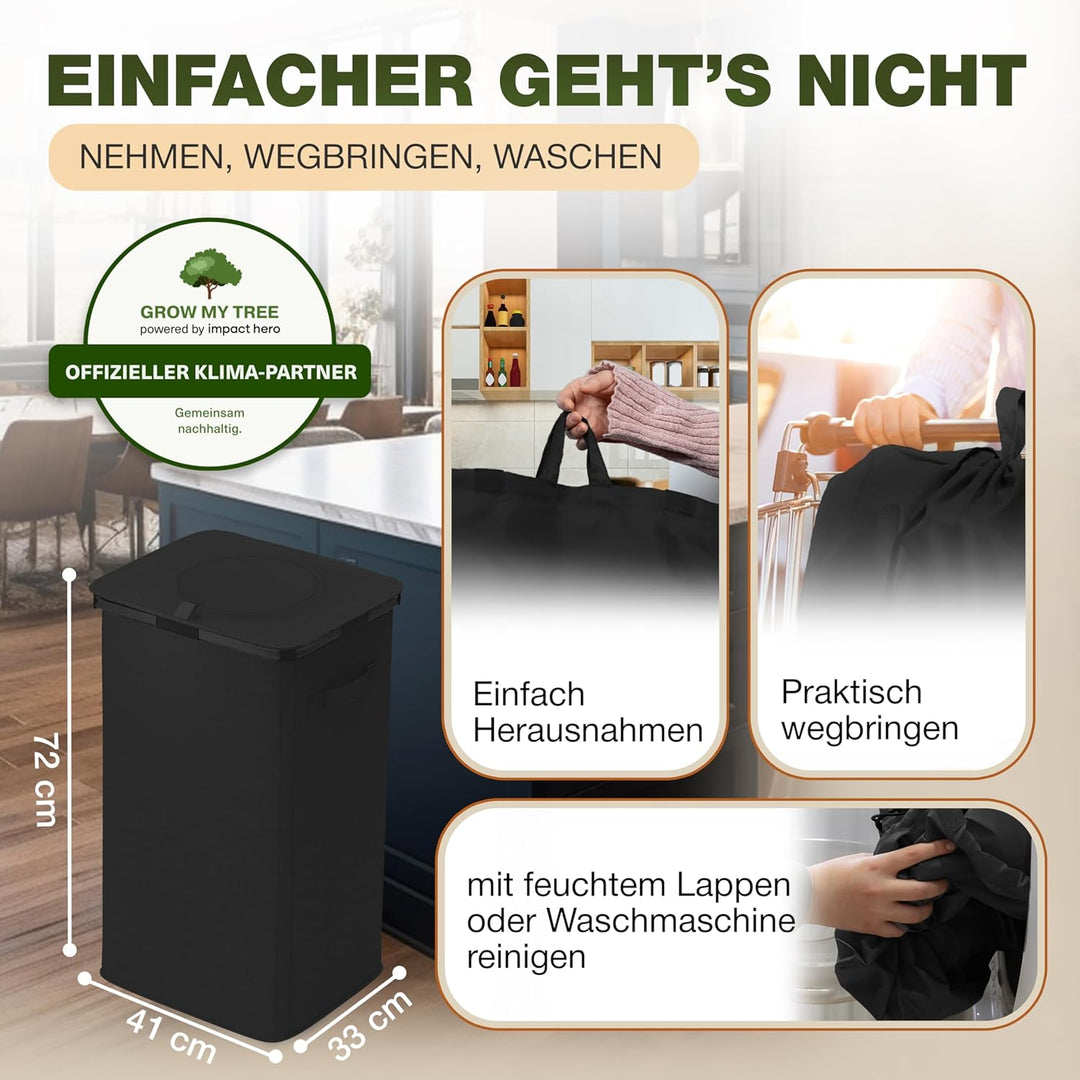 Pfandflaschen Sammelbehälter Metallrahmen mit Tragetasche, Reissverschluss und Drehdeckel am Pfandfl