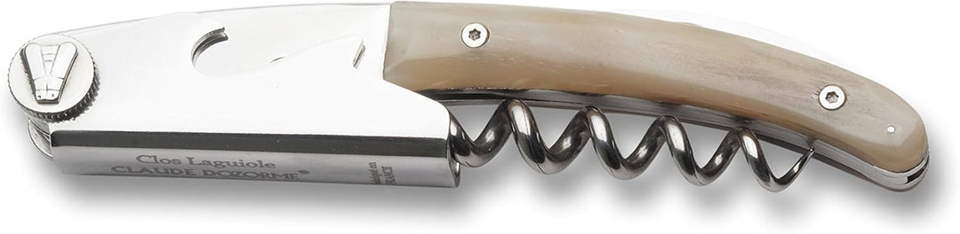 Claude Dozorme Laguiole Messer mit Horngriff, Flaschen√∂ffner, Kapselschneider, Konischer Kerzendoch