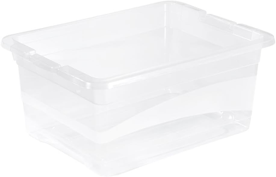 keeeper Aufbewahrungsbox mit Deckel und Schiebeverschluss, 39,5 x 29,5 x 17,5 cm, 12 l, Cornelia, Tr
