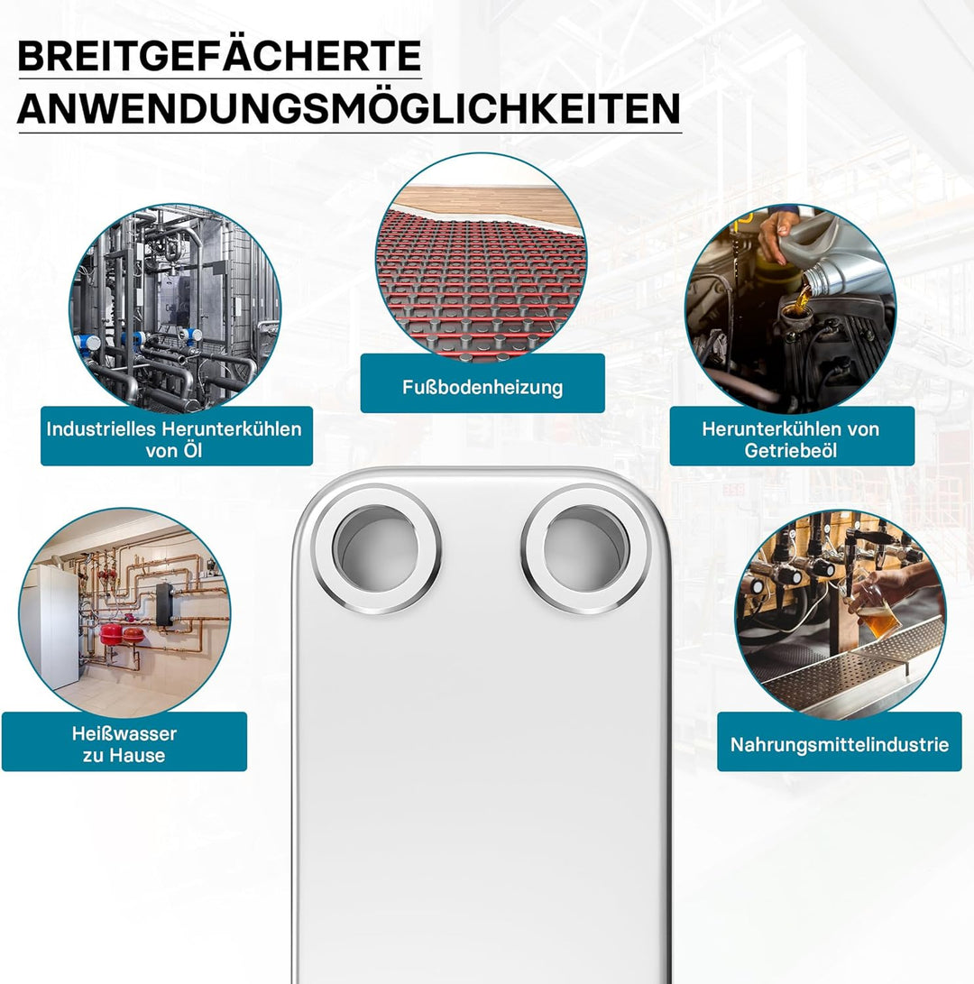Hrale Edelstahl Wärmetauscher 30 Platten max 330 kW Plattenwärmetauscher Wärmetauscher