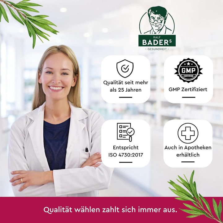 BADERs Teebaumöl. Der Klassiker aus der Apotheke. Doppelt destilliert. Desinfizierend. 100% australi