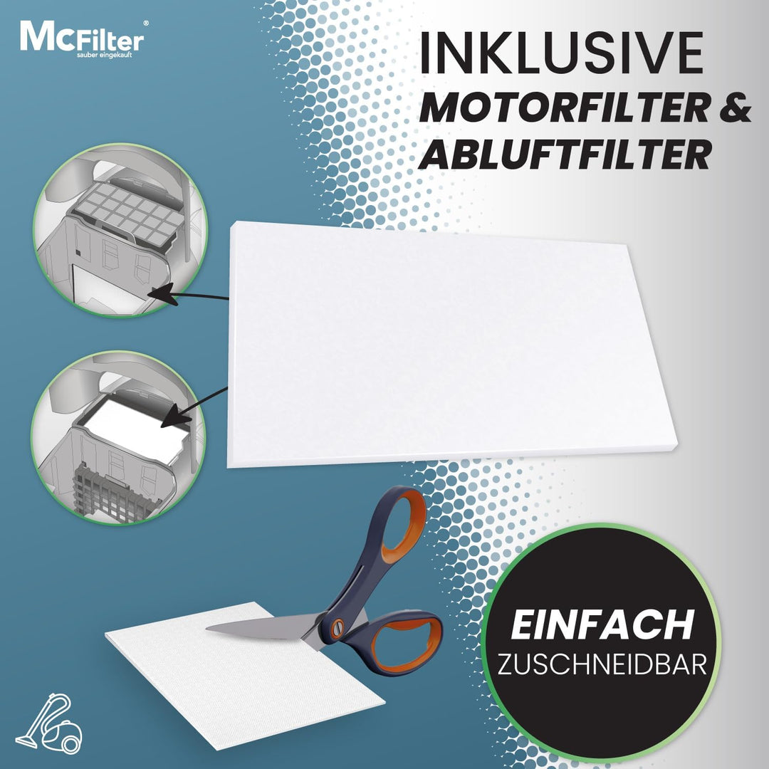 McFilter I 20 Staubsaugerbeutel geeignet für Grundig Bodyguard VCC 4950, VCC 3650, VCC 3850 A, VCC 4