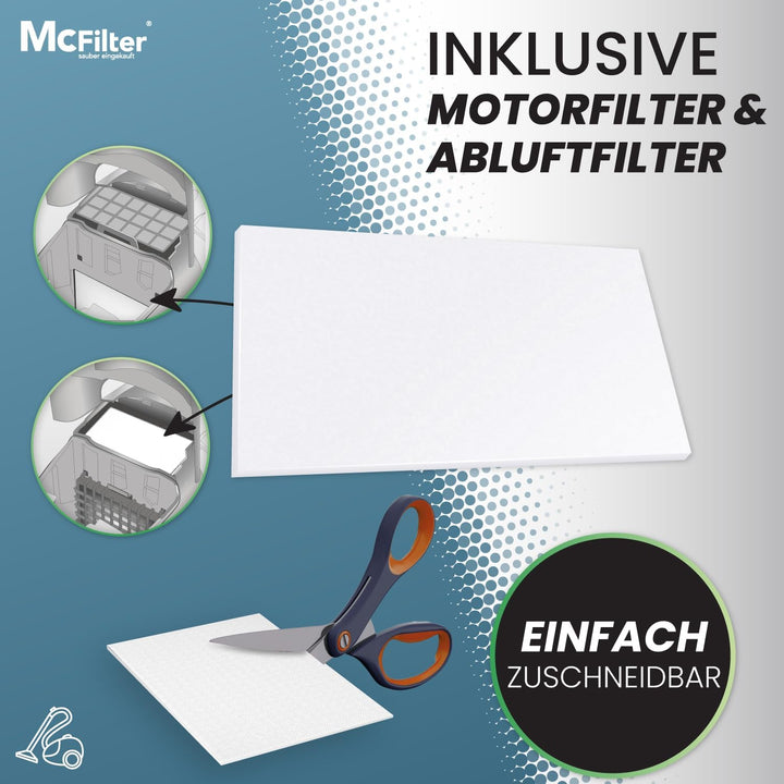 McFilter I 20 Staubsaugerbeutel geeignet für Grundig Bodyguard VCC 4950, VCC 3650, VCC 3850 A, VCC 4