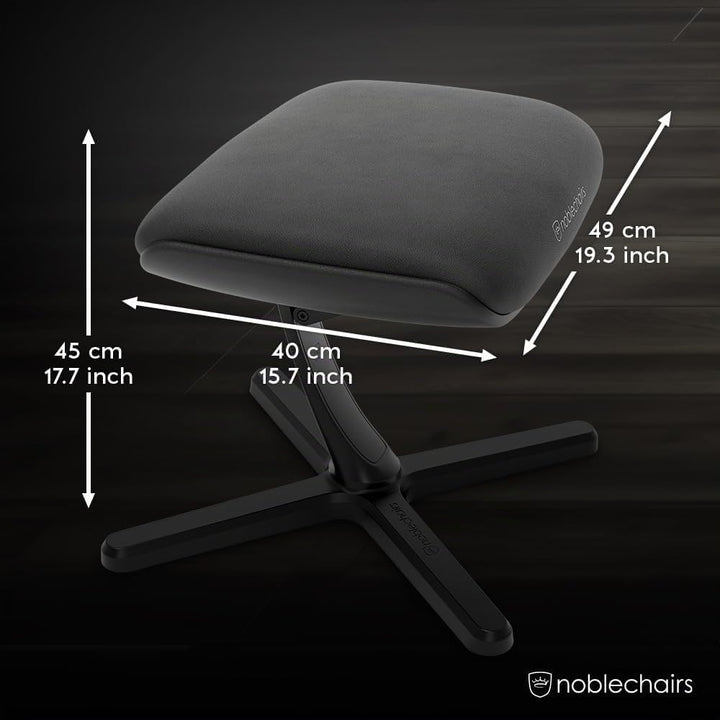noblechairs Footrest V2.0, Black Edition, 45-Grad Neigung, Premium Materialien, High-Tech Vinyl Bezu