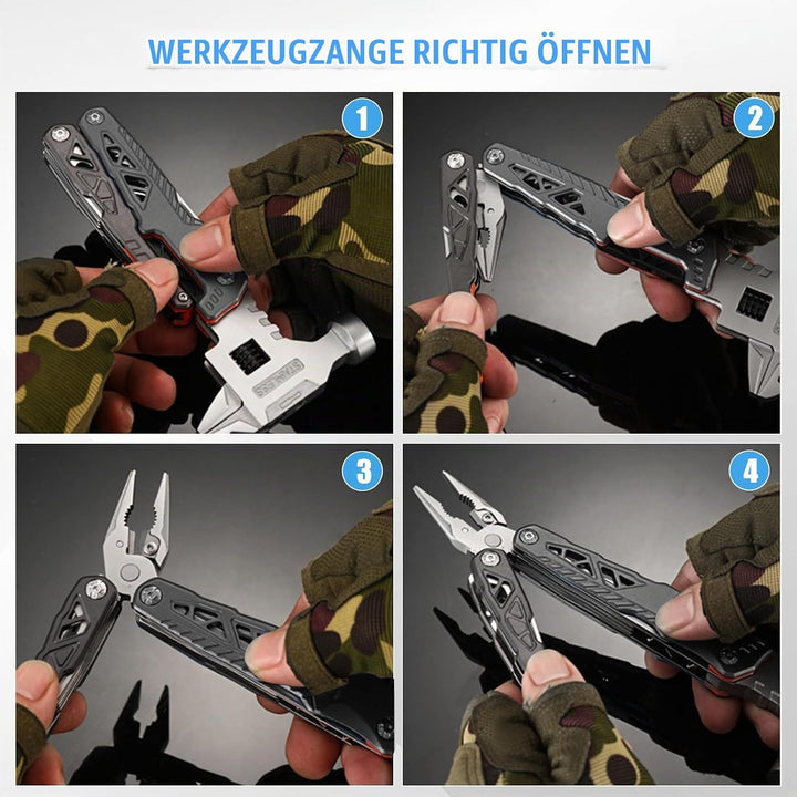 18 in 1 Multitool-Hammer – Kohlenstoffstahl Tragbares Multi-Tool für Camping, Wandern, Notfall, Über