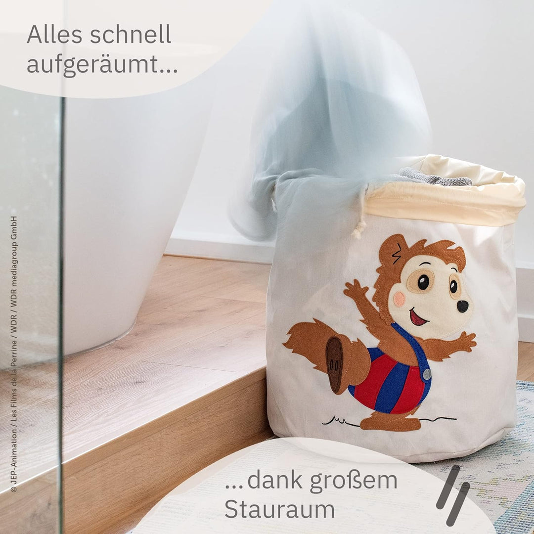 meets "Bobo Siebenschläfer" Wäschekorb zusammenfaltbar für Kinder – Box mit verschliessbarem Kordelz