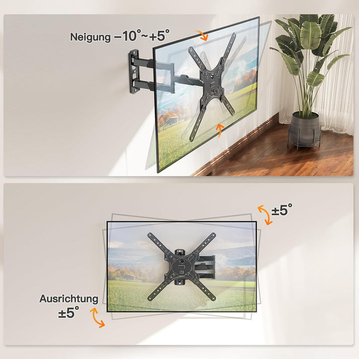 ELIVED TV Wandhalterung Schwenkbar Neigbar TV Halterung für 26-60 Zoll Flach/Curved Fernseher oder M