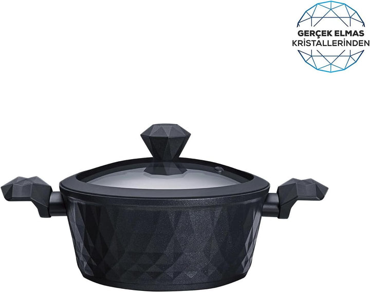Karaca BioDiamond Beschichteter Topf Induktion - 20 cm Diamond-Beschichtung Kochtopf Induktion 2,3 L