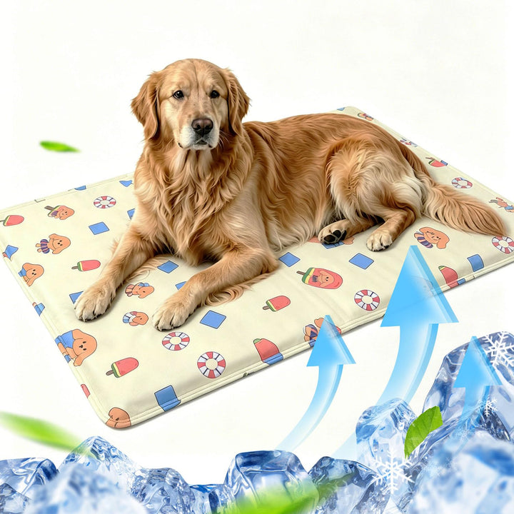 Kühlmatte Hund Katze Selbstfüllend 60×90cm,XL Kühldecke Hund Mit Ungiftigem Dünnes Gel,Faltbar leich