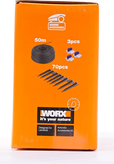 Worx WA0460 Installations-Set (Kabel, Heringe, Stecker), Schwarz