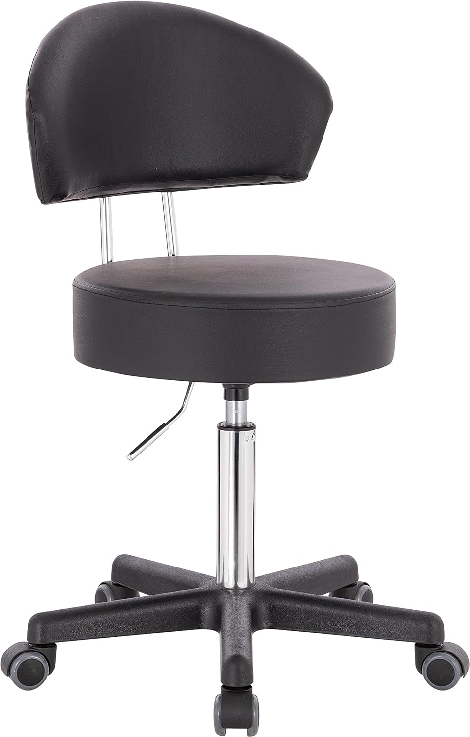 1stuff® XL Profi Rollhocker höhenverstellbar mit breiter Rücken-Lehne - 40 cm Sitzbreite - Sitzhöhe