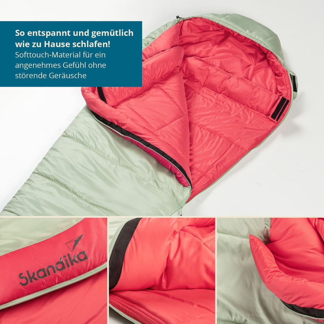 Skandika Schlafsack Gjora | Mumienschlafsack für Junior/Erwachsene/Kinder, 3-4 Jahreszeiten, Nylon-R