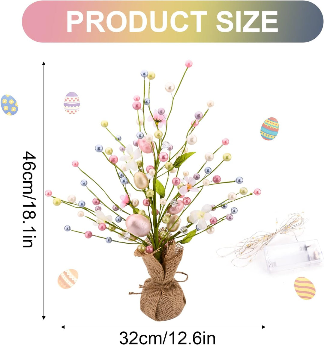 Ostern Beleuchteter Baum 46cm Lichterbaum Lichterzweige für Innen LED-Osterdekoration Baum Batterieb