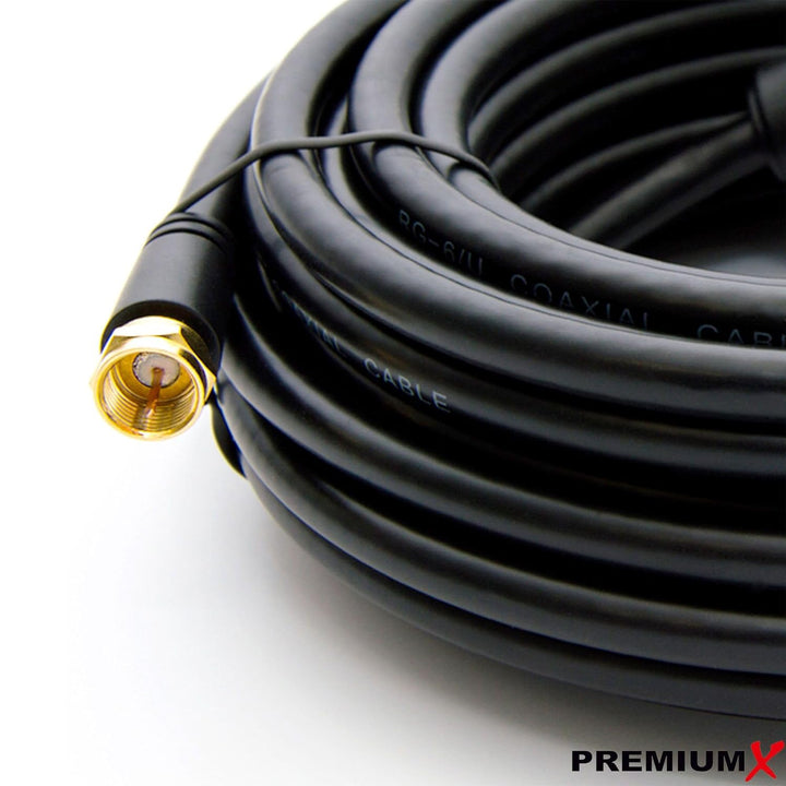 Premium X 30m Basic-Line TV Koaxialkabel mit Vollmetallstecker - doppelt geschirmt >110dB Digitales