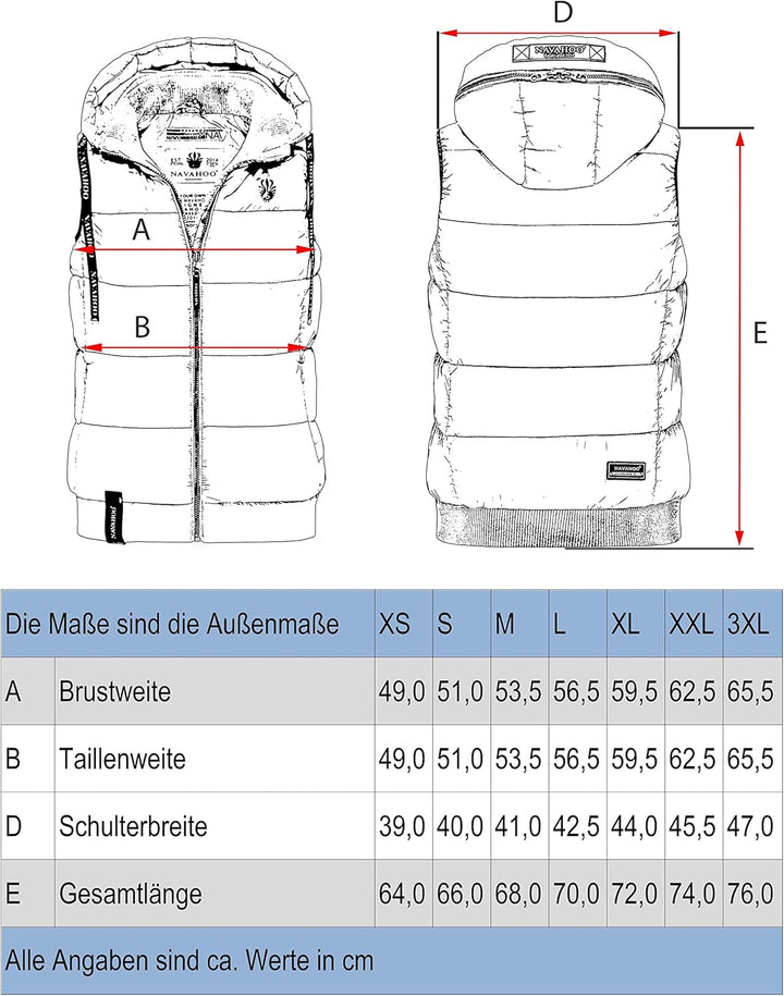 Navahoo Damen Steppweste leichte Outdoor-Weste Übergangsjacke mit Kapuze Kassidy XS-3XL XS Blood Red