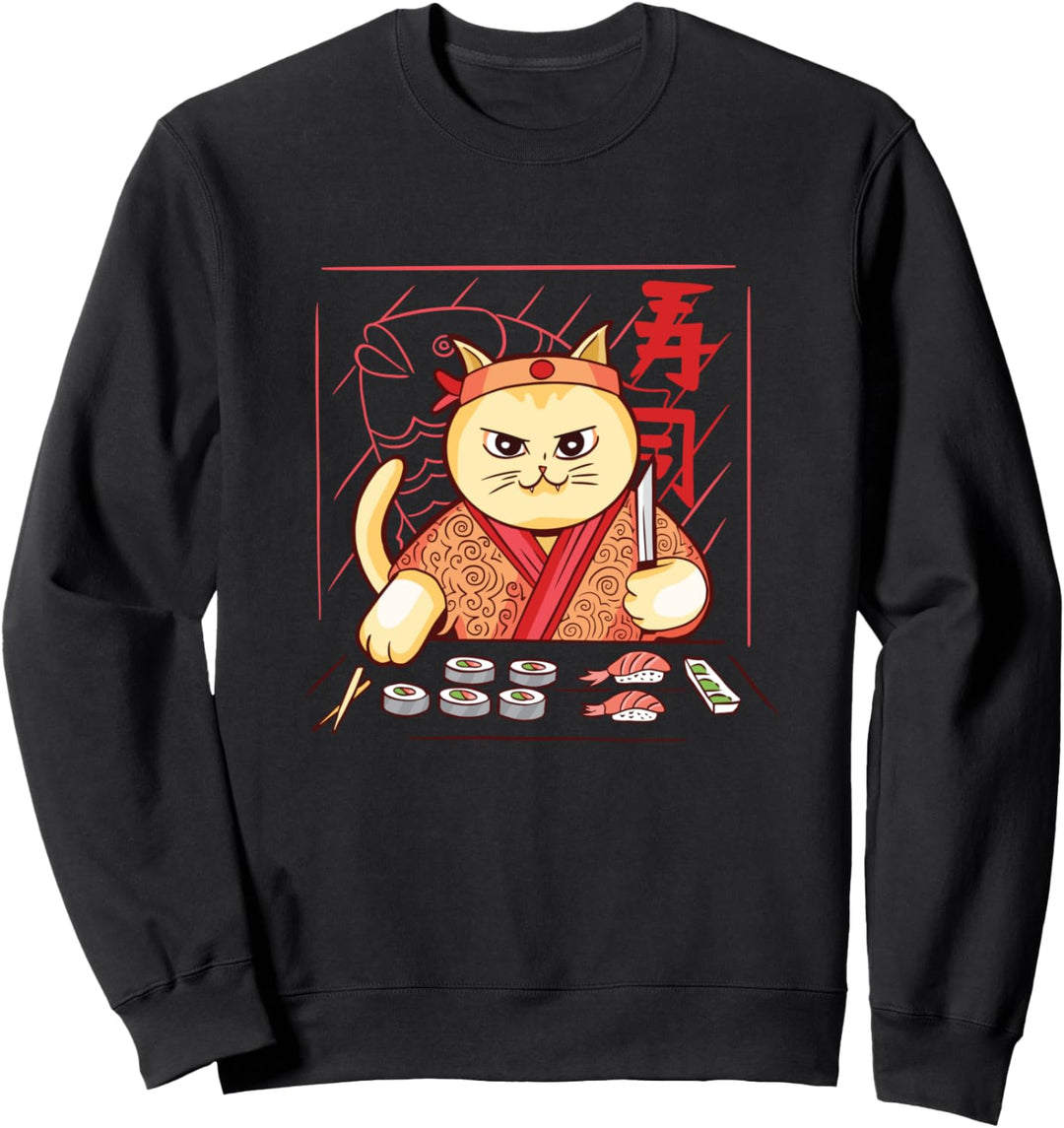 Kawaii-Sushi-Katze - Lustiger japanischer Manga-Anime Sweatshirt