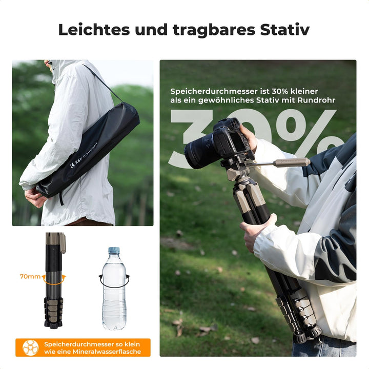 K&F CONCEPT Kamerastativ S255A3+BV01,Leichtes Stativ mit Tasche,190cm Handystativ,Tripod für Canon N