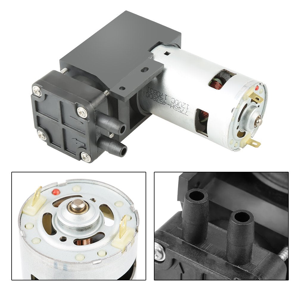 Vakuumpumpe, DC12V 42W Mini-Ölfreie Vakuumpumpe -85KPa Durchfluss 40L / min, Mini-Luftpumpenmotor