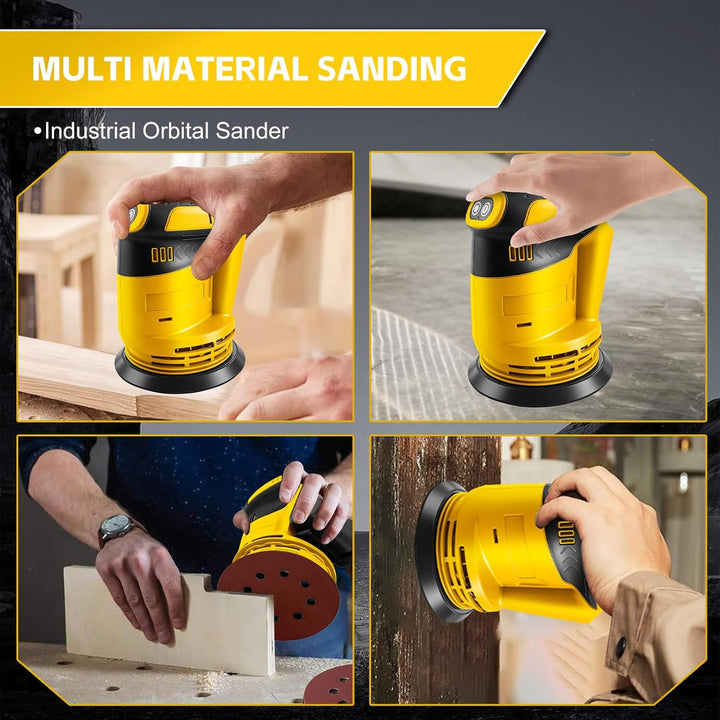Roadtime Exzenterschleifer für DeWalt 20V Akku(no Akku),125mm Schleifmaschine 20,000 U/min, 3 Geschw