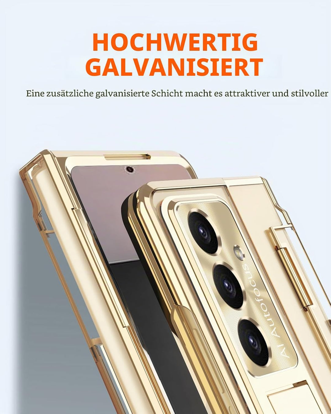 NINKI für Samsung Galaxy Z fold 7 Stand Hülle mit S Pen und Halter,4 in 1 Scharnierschutz Handyhülle