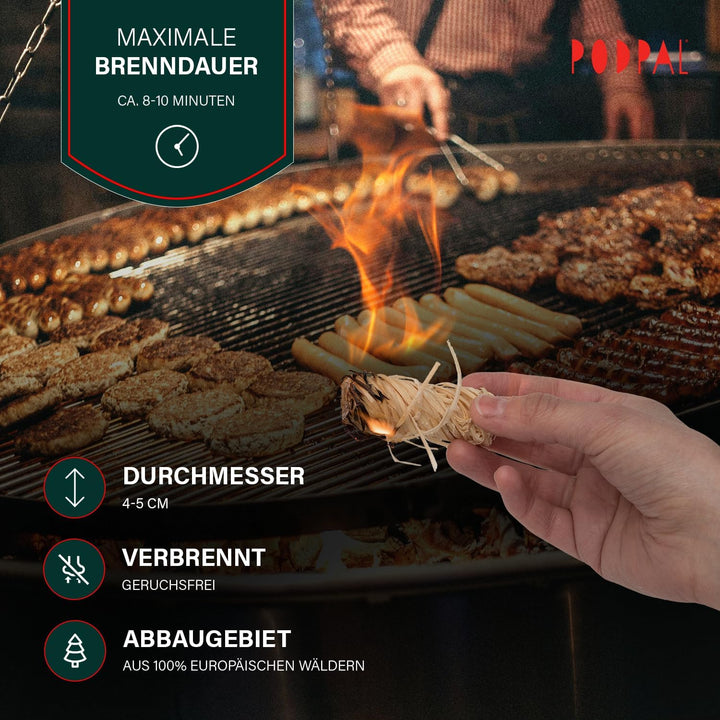 1000 Stück Herbst-Anzündwolle – 100% Holzwolle & Wachs, umweltfreundlich, geruchlos – Schnellzündend