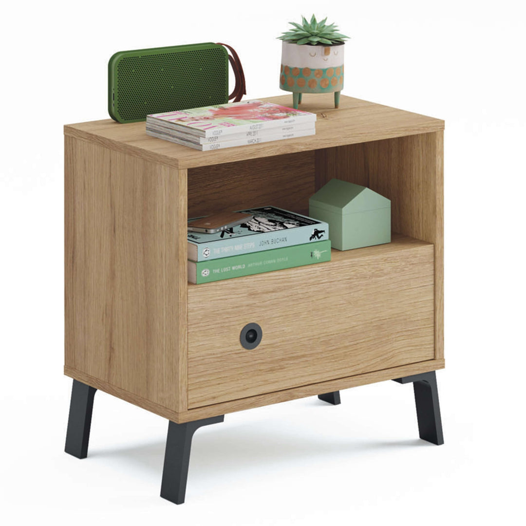 MUEBLES PITARCH Camila Tisch, Holzwerkstoff, Eiche, Gold, Cómoda