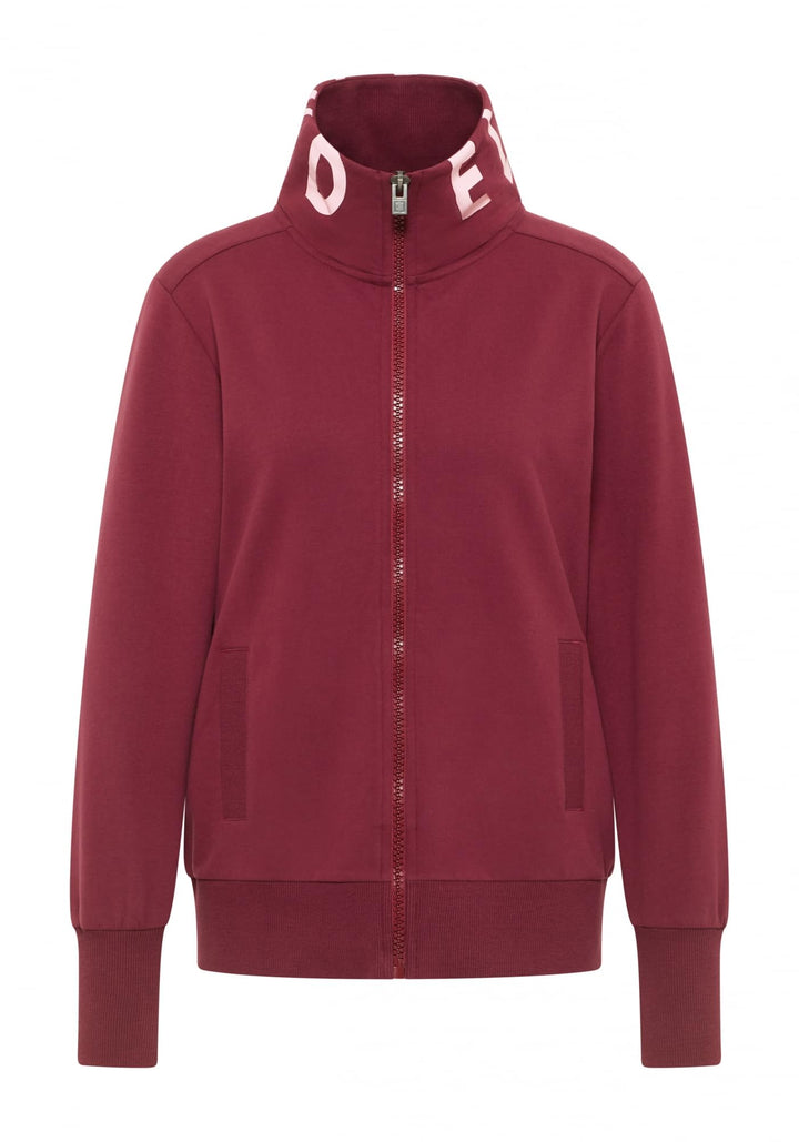 Elbsand Alvis Damen Sweatjacke mit hohem Kragen, Zip-Jacke, Reissverschluss, Regular Fit L Ruby, L R