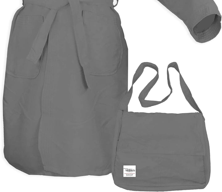 Technische Bademantel aus Mikrofaser grau – M