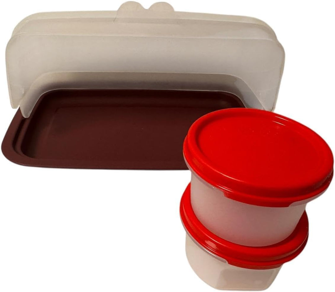Tupperware Tpperware Smidgets Behälter klein Mini 200ml rot transparent mit Deckel auslaufsicher 200