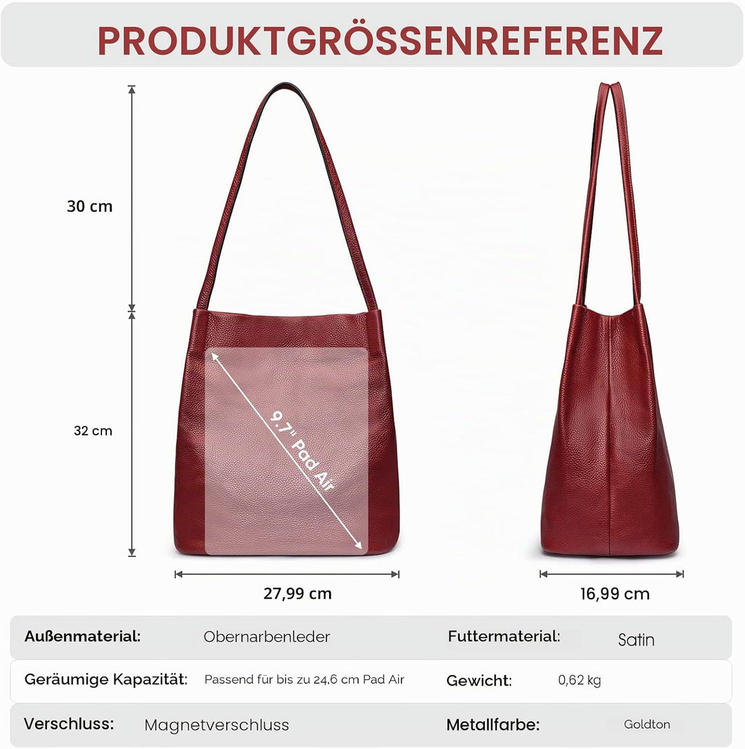 Kattee Damen weiche Echtleder Totes Umhängetasche Geldbörsen und Handtaschen mit oberem Magnetversch
