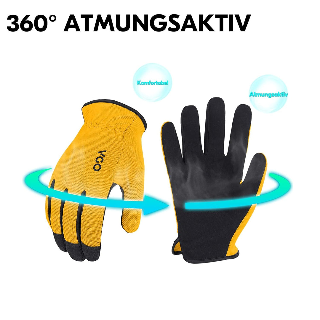 Vgo... 5 Paare Multifunktionale Arbeitshandschuh,Sicherheitshandschuhe,Bauarbeitshandschuhe, Gartenh
