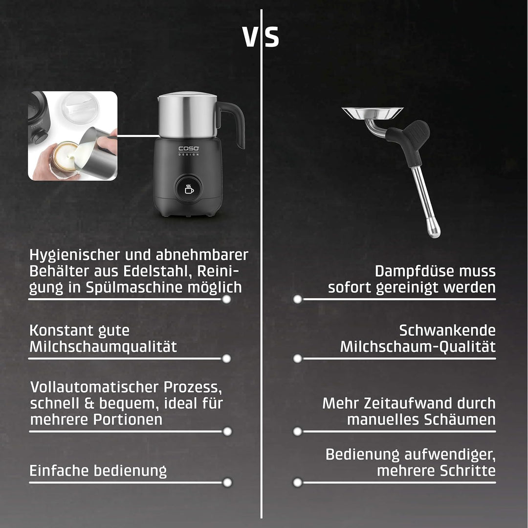 CASO PremiumLatte XL - grosser Milchaufschäumer, Induktion, 1 Liter Volumen, für Milch,Hafer- und So