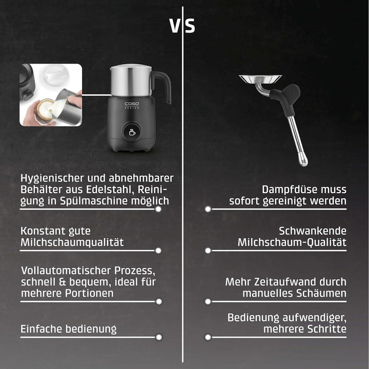 CASO PremiumLatte XL - grosser Milchaufschäumer, Induktion, 1 Liter Volumen, für Milch,Hafer- und So