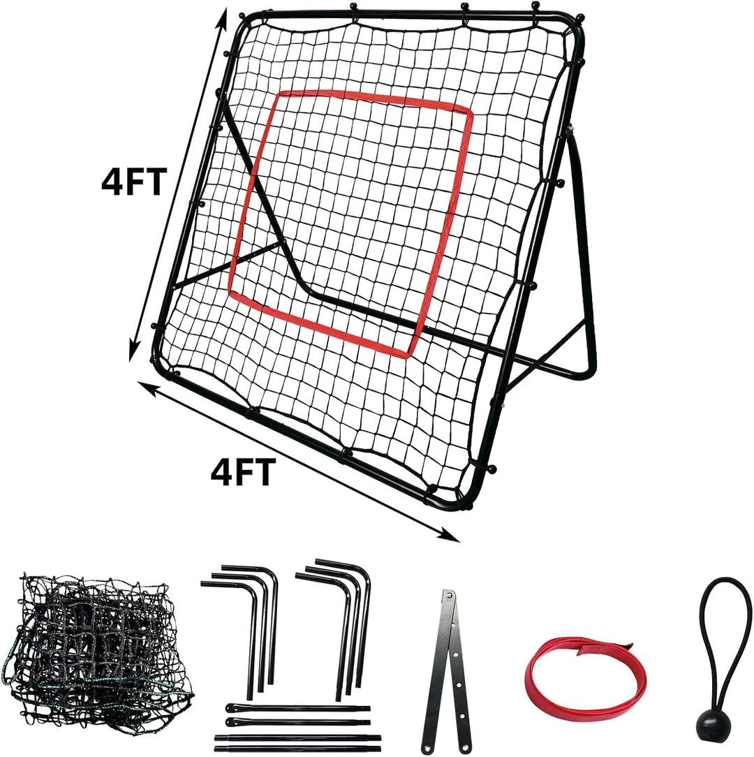 Rebounder Fussball Rückprallnetz Training Torwand - 120 x 120 cm Verstellbar Wetterfest - Fussball R