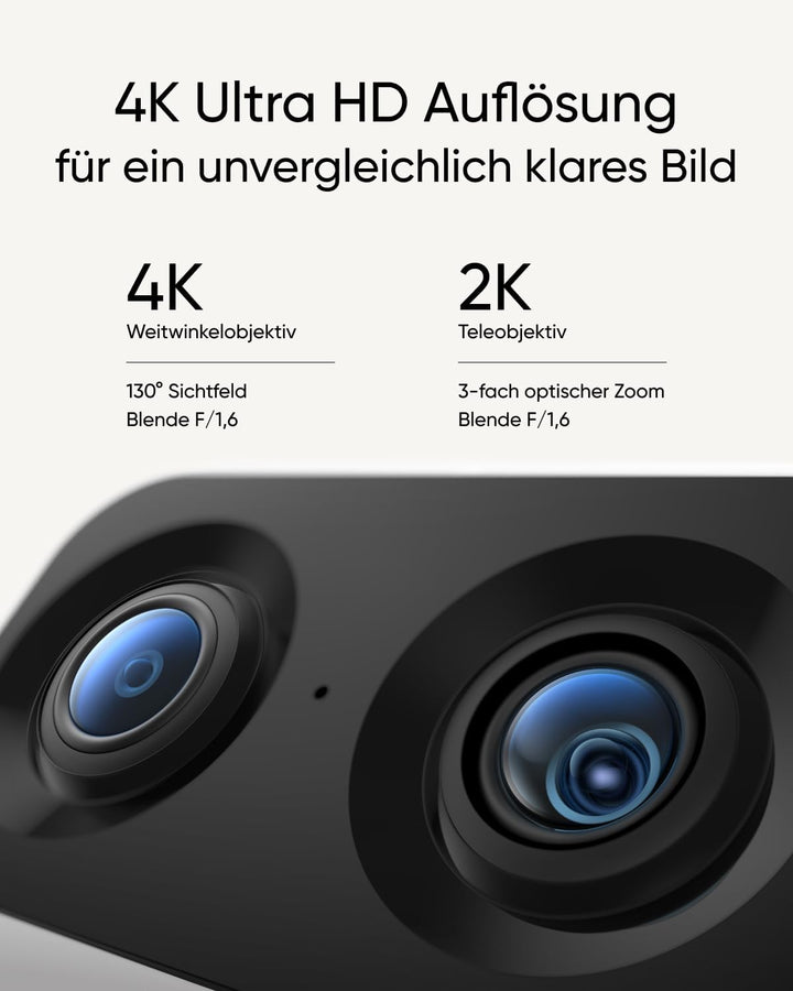 eufy Security Indoor Cam S350, Dual Kameras, 4K UHD Auflösung, Überwachungskamera mit 8× Zoom und 36