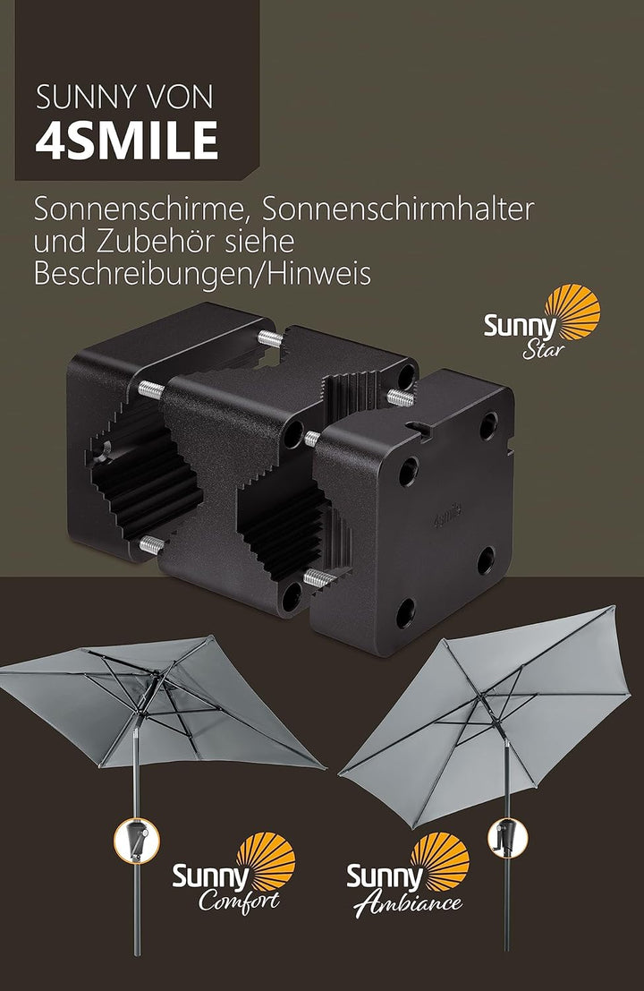 4smile Sonnenschirmhalter Balkongeländer – Aluminium Sonnenschirm Balkon Halterung - Schirmhalterung