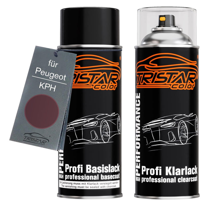 TRISTARcolor Autolack Spraydosen Set für Peugeot KPH Plum Metallic/Plum Violet Metallic Basislack Kl