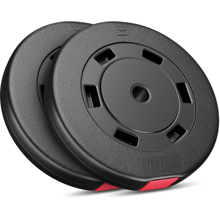 Hop-Sport Hantelscheiben-Set 5, 10, 20, 30 kg Kunststoff Gewichte 30 mm Hanteln Gewichtsscheiben 4x5