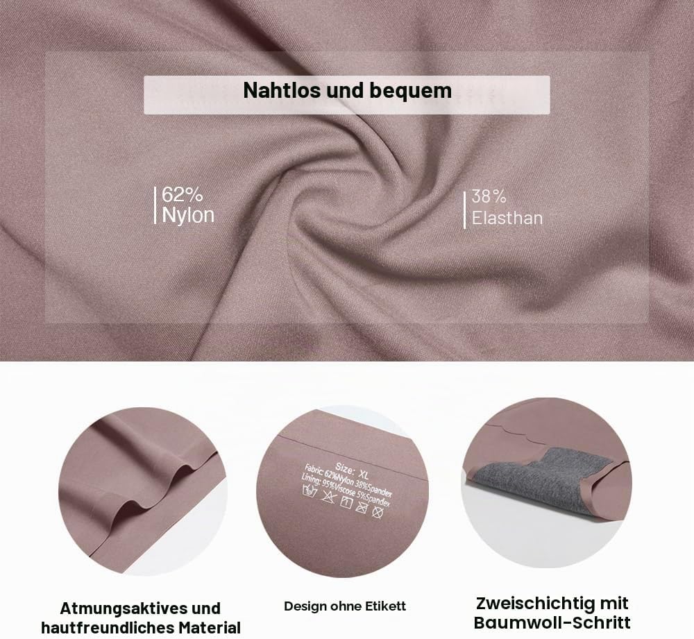 Unterhosen Damen,Nahtlos Slips Unterwäsche Frauen,Hohe Taille Panties,No Show Panties,Mehrpack 4Er P