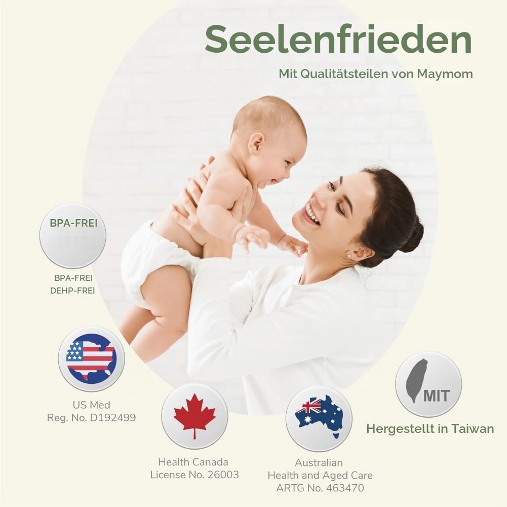 Maymom-melkpompset Kompatibel mit Medela-Swing-Milchpumpe. Bevat Brusthaube,Ventilkopf, Ventilmembra