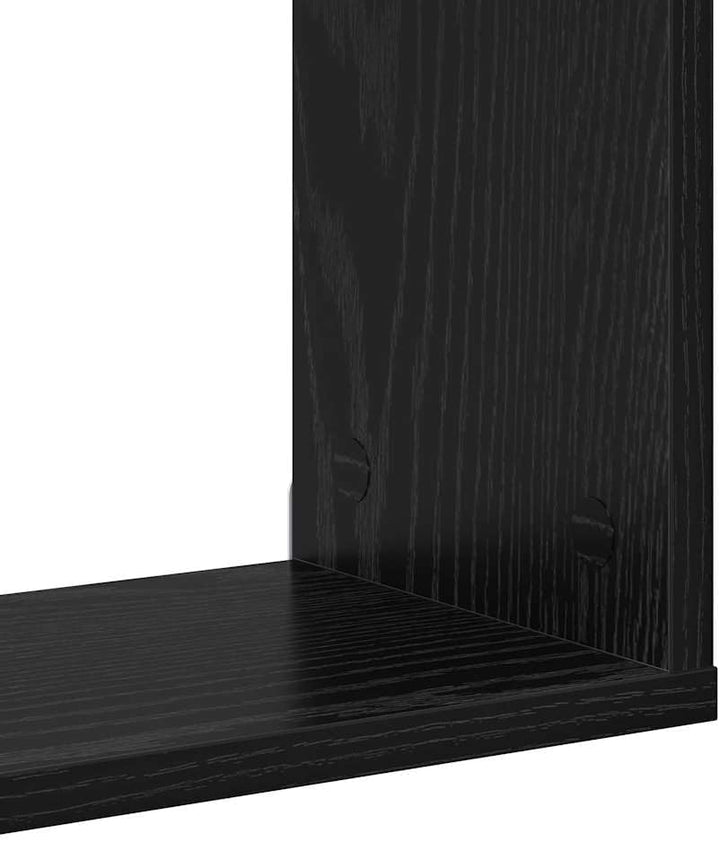 vidaXL Wandregal mit Regal Wandmontiert Schwarz Holzwerkstoff, Büro, modernes rechteckiges Wandregal