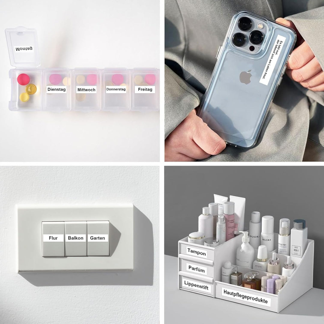 SUPVAN Etikettendrucker, Mini Bluetooth E10 Selbstklebendes Etikettiergerät - Tragbarer Labeldrucker