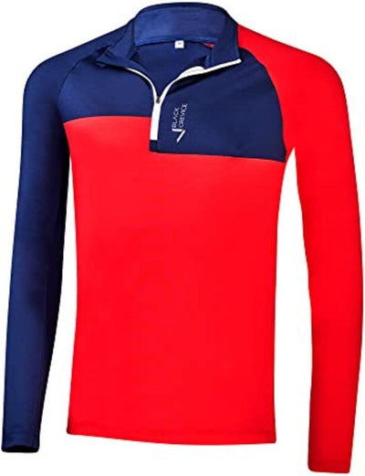 Black Crevice Herren Ski-Rolli mit Reissverschluss I Herren-Langarm-Funktionsshirt I Herren-Funktion