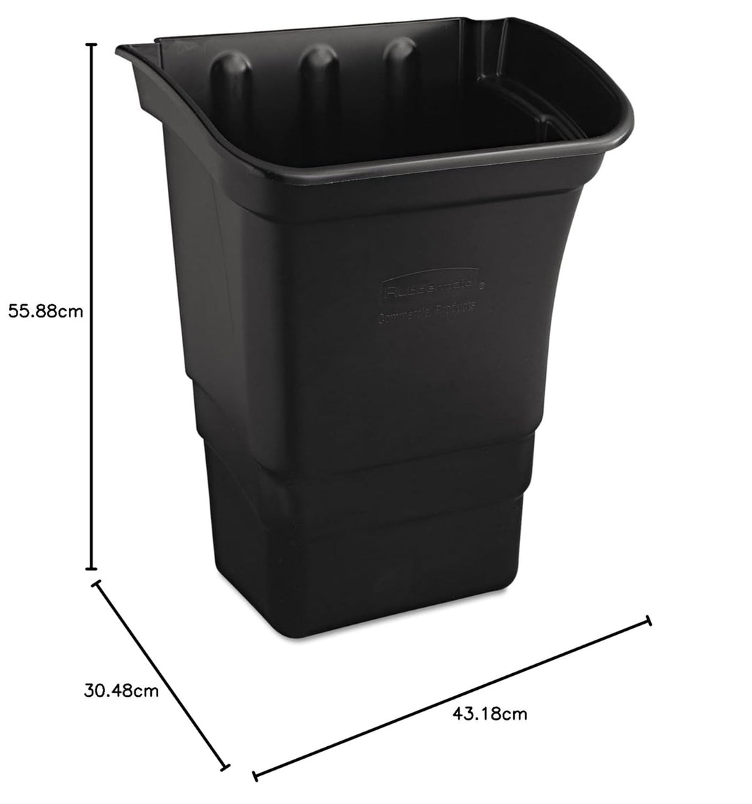 Rubbermaid Commercial Products Waste Container, Black, 22" x 12" x 17"