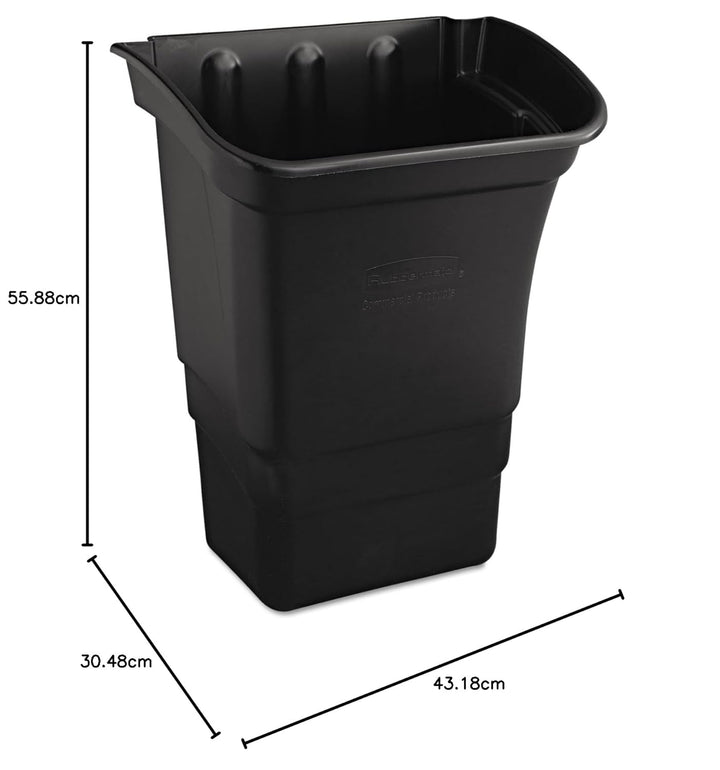 Rubbermaid Commercial Products Waste Container, Black, 22" x 12" x 17"