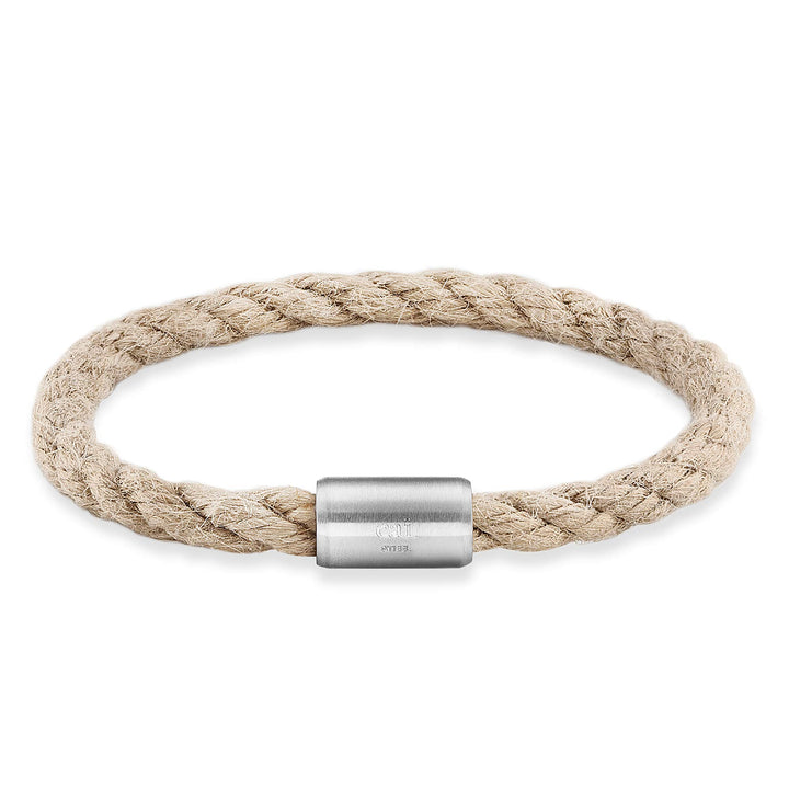 Caï Herren Armband Edelstahl 23cm Glänzend ohne Stein natur 500060059-23