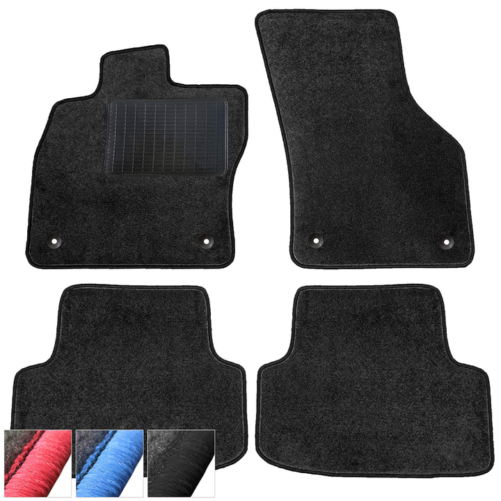 Fussmatten Auto Velours Autoteppiche Schwarz Automatten Set 4-teilig passend für Peugeot 108 2014-20